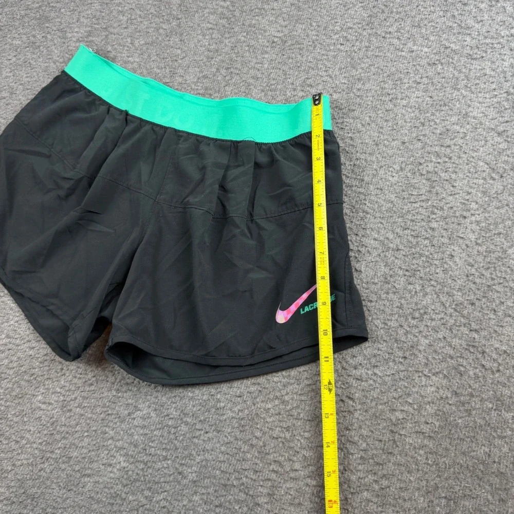Nike Lacrosse Shorts Women's Small Black Green Dri-FIT Athletic Running Active